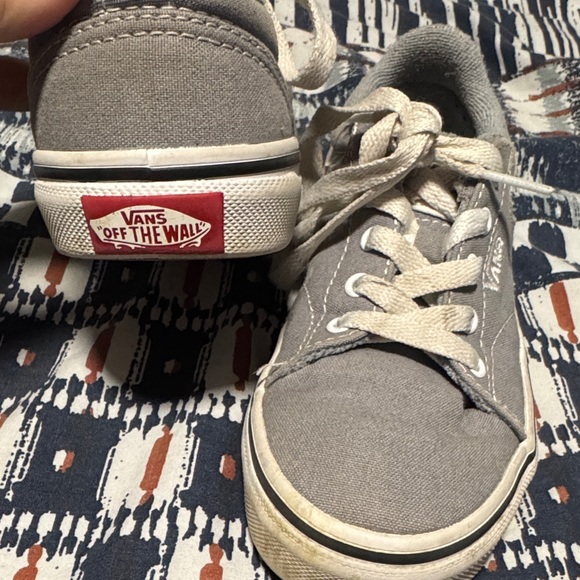 Vans Kids Gray and White Sneakers - Picture 2 of 2